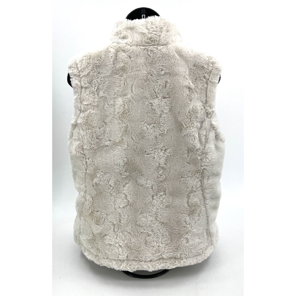 Nicole Miller Women's Faux Fur Reversible Vest Women's Medium M Off White NWOT - Picture 3 of 11